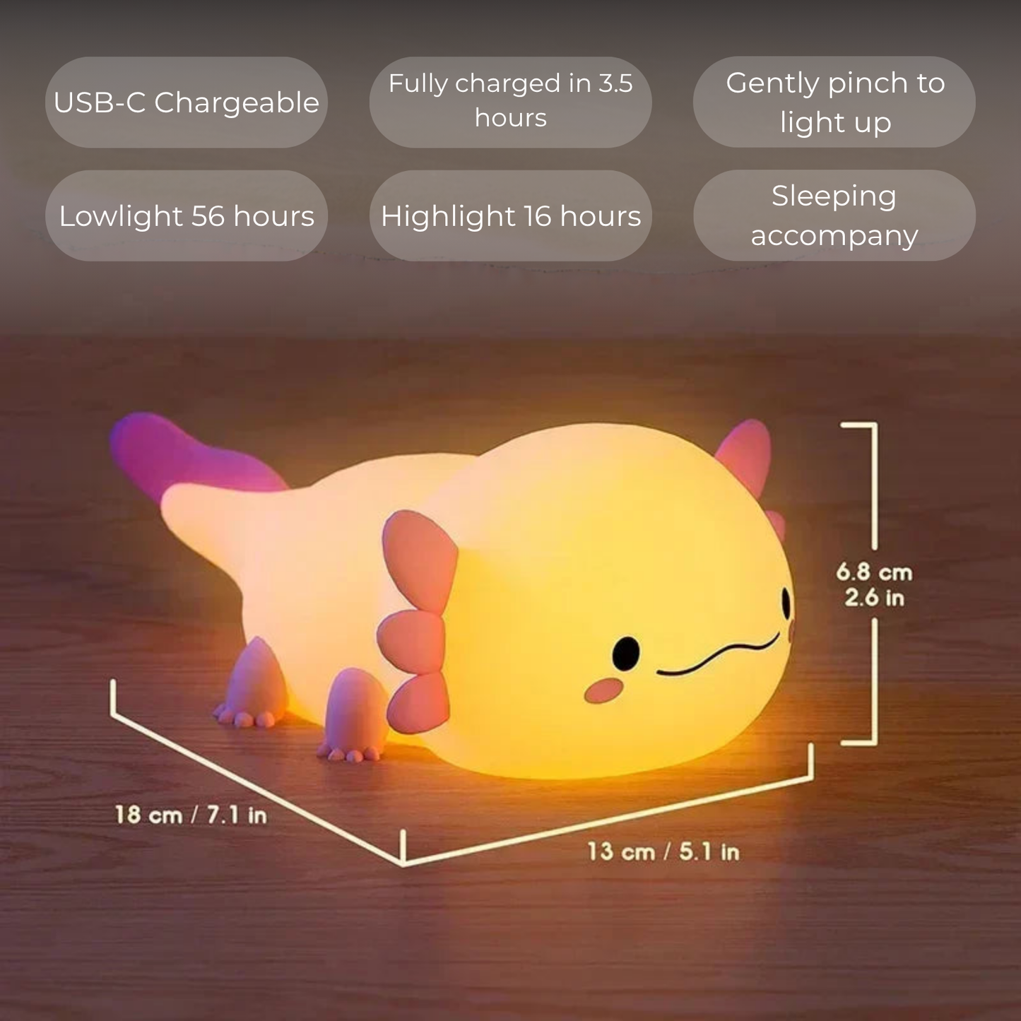 Cute Axolotl & Capybara Nightlights